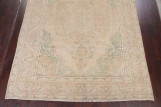 10x13 Antique MUTED Distressed Oriental Area Rug PALE PEACH Hand - Knotted Wool 4