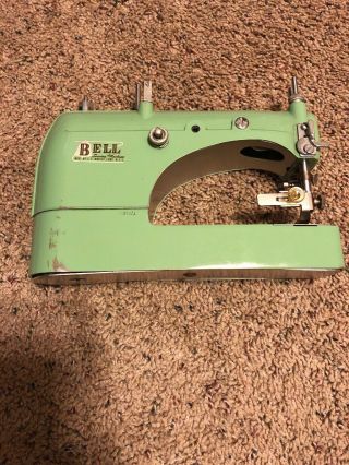 Vintage 1950’s Bell Portable Sewing Machine W/case,  Keys,  Attachments & Needle 2