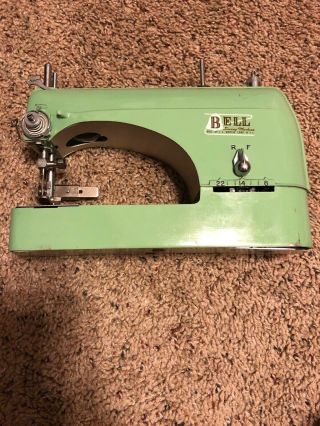 Vintage 1950’s Bell Portable Sewing Machine W/case,  Keys,  Attachments & Needle 3
