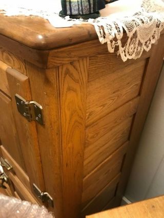 Antique Solid Oak Ice Box 4