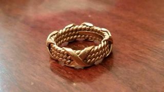 18 K Tiffany & Co.  Jean Schlumberger Gold 3 Rope X Ring Vtg Size US 5 6