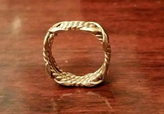 18 K Tiffany & Co.  Jean Schlumberger Gold 3 Rope X Ring Vtg Size US 5 7