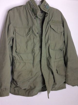 Vintage Vietnam Era M - 65 Og Green Cold Weather Field Jacket Sz Xs