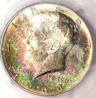 1964 Kennedy Half Dollar (50c Coin) - Pcgs Ms67 Qa Pq - Rainbow - Rare In Ms67