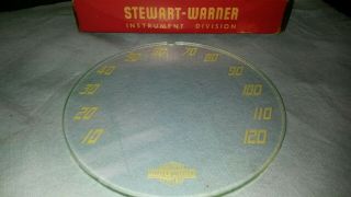 Nos Vintage Harley Panhead Speedometer Face 1948 Stewart Warner 49 - 53 Lens Oem