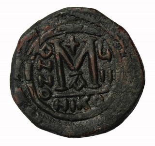 Maurice Tiberius 582 - 602 AD Follis Nicomedia Ancient Byzantine Empire Coin 2