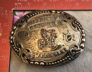 Native American Made Champion Professional Rodeo Team Roping Roper Trophy Buckle