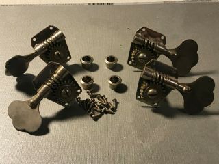 Vintage 60s Gibson Usa Bass Tuners / Tuning Machines Nickel 1962 Eb - 3