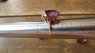 HUGE Antique 14k Yellow Gold Large Purple Sapphire Cocktail Ring and Earring Set 4