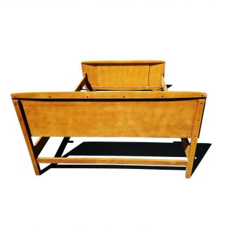 A Mid - century Modern Heywood Wakefield full - size bed Frame 5