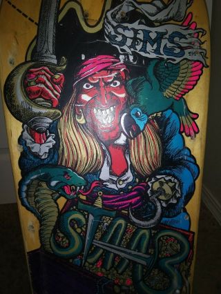 1980 ' s Sims Kevin Staab Pirate Skateboard Deck 4