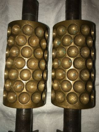 Antique Thomas Mills & Bro Ball/Dot Pattern Brass Candy Drop Rollers 4