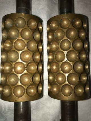 Antique Thomas Mills & Bro Ball/Dot Pattern Brass Candy Drop Rollers 5