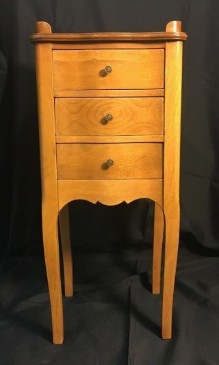 Vintage Solid Wood End Table Nightstand Telephone Stand Drawers Children 