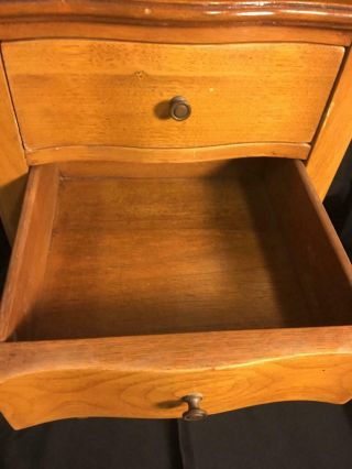 Vintage Solid Wood End Table Nightstand Telephone Stand Drawers Children ' s Chest 7