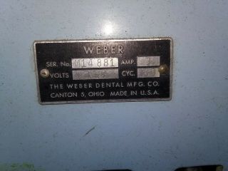 UNIQUE BRAND: Early 20th Century WEBER Antique Vintage Dentist/Barber Chair 2