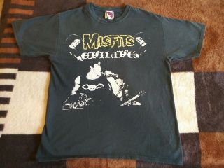 Misfits T Shirt Vintage Rare Faded Black Tee Shirt Evilive Medium Samhain Danzig