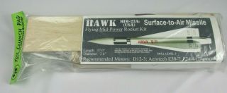 Vintage The Launch Pad K035 Model Rocket Kit Hawk Mim - 23a Mid - Power 37 "