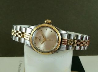 Ladies Rolex Oyster Perpetual Yellow Gold & Steel Watch Ref.  6621.  W/ Box