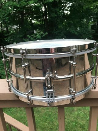 Ludwig Vintage Brass Snare Drum 6.  5x14 1920s 5