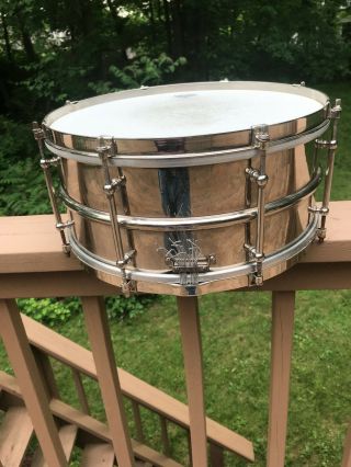 Ludwig Vintage Brass Snare Drum 6.  5x14 1920s 6