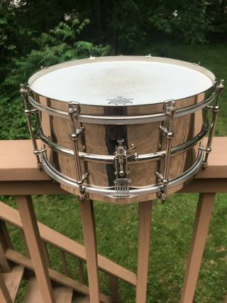 Ludwig Vintage Brass Snare Drum 6.  5x14 1920s 8