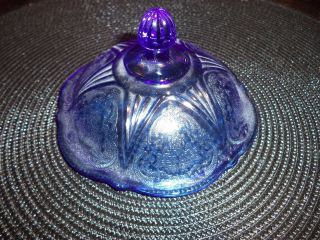 Vintage Blue,  Royal Lace " Hazel Atlas " (lid Only) Butter Dish