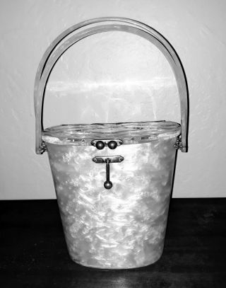 Lucite Vintage White Purse Made In Miami By The Florida Handbag Company