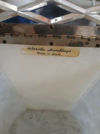 Lucite Vintage White Purse made in Miami by the Florida Handbag Company 2