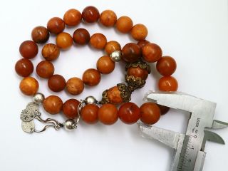 Antique Natural Butterscotch Yolk Baltic Amber Beads Rosary 1850 Tatars 104 gr 6