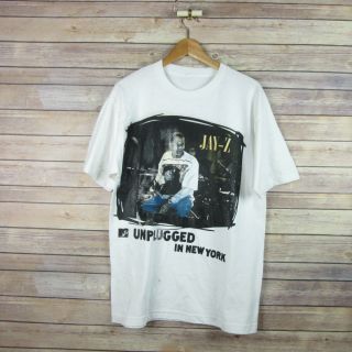 Jay Z Unplugged Vintage Late 1990s T Shirt Rap Band Concert Tour Mtv