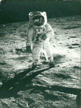 Astronomy: Astronaut On The Moon - Vintage Photo