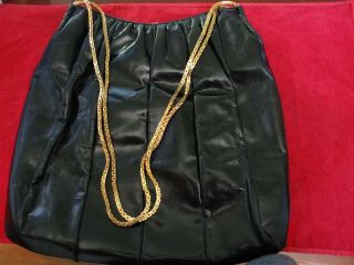 Authentic Vintage Judith Leiber Black Snake Skin Shoulder Hobo Bag Gold Chain
