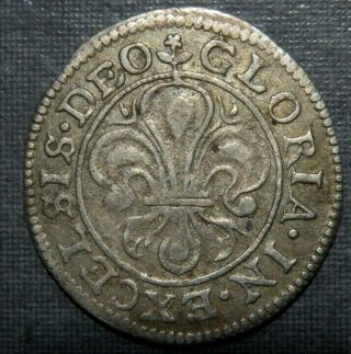 Medieval Silver Coin 1300 - 1400 Ad Crusader Era Fleur Di Lys Unc Cross Ancient