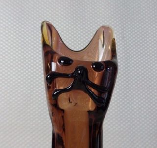 Rare Vintage Murano,  Venice Brown Art Glass Cat Figural Vase - Fortunoff