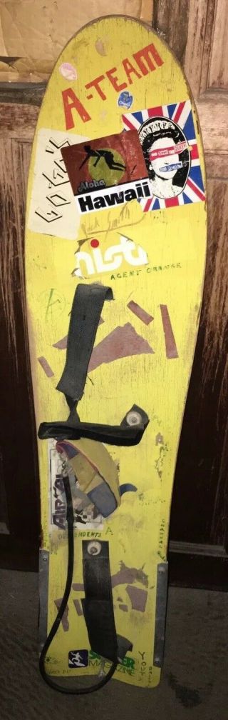 Rare Vintage 80’s A - Team Sandboard Signed By Jack Smith Snowboard In The Sand
