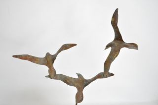 Jere Vtg Mid Century Modern Brass Stone Birds In Flight Seagull Table Sculpture