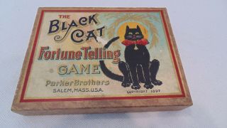 Vintage 1897 Parker Bros Black Cat Fortune Telling Card Game Salem Mass