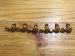 Vintage Grover Gold 6 In Line Tuners Made In Usa - 1960 