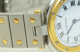Authentic Cartier Vintage Watch Santos Quartz Stainless Steel Gold Unisex 9p622 3