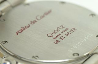 Authentic Cartier Vintage Watch Santos Quartz Stainless Steel Gold Unisex 9p622 7