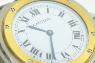 Authentic Cartier Vintage Watch Santos Quartz Stainless Steel Gold Unisex 9p622 9