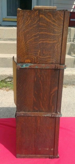 RARE MACEY 1/2 SIZE 3 STACK TIGER OAK BARRISTER BOOKCASE 3