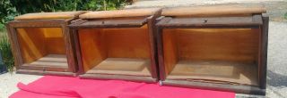 RARE MACEY 1/2 SIZE 3 STACK TIGER OAK BARRISTER BOOKCASE 8