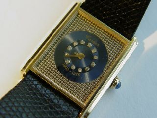 Rare 18k solid gold diamond Cartier 75th anniversary watch cal 78 - 1 movement 4