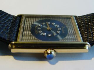 Rare 18k solid gold diamond Cartier 75th anniversary watch cal 78 - 1 movement 5