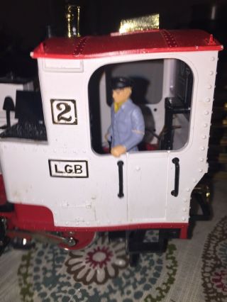 Vintage Lgb 2020 White And Red Engine.  Letzle 10.  2.  76