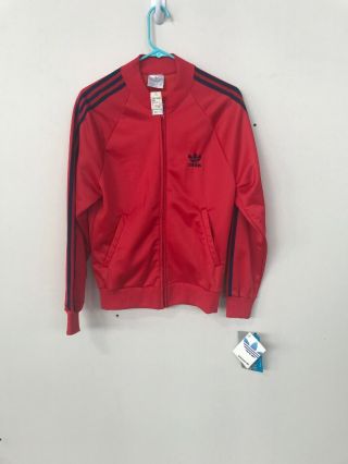 Vintage Adidas Track Jacket Made In Usa Deadstock Nos Small Red Navy Keyrolan