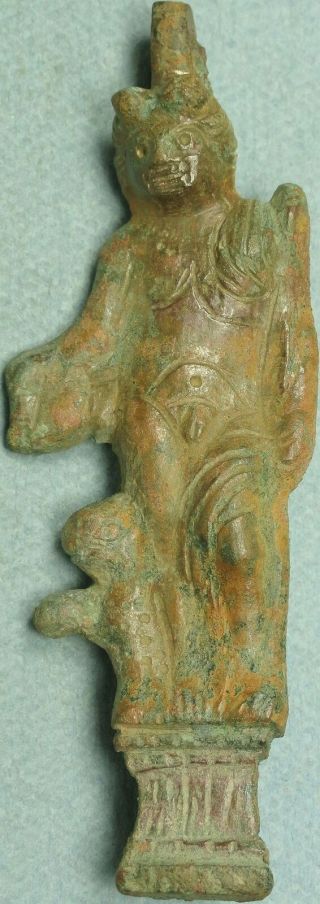 Ancient Bronze Traveling Money Chest Latch,  Figure