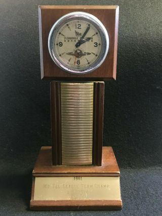Vtg Maar Oldsmobile Car - Watch Automatic Clock Watch Trophy Busy Tone 1961 Swiss